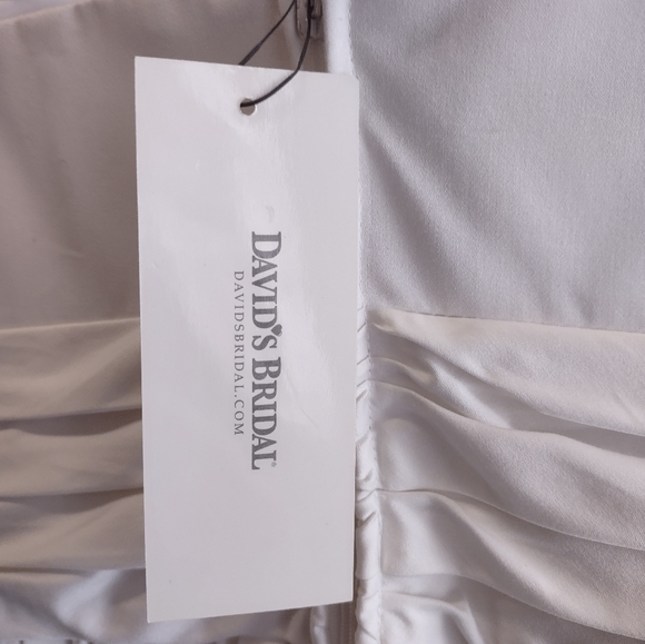 (New) David's Bridal DB Studio Cotton Strapless Dress In White Size 0/XS - Picture 5 of 9
